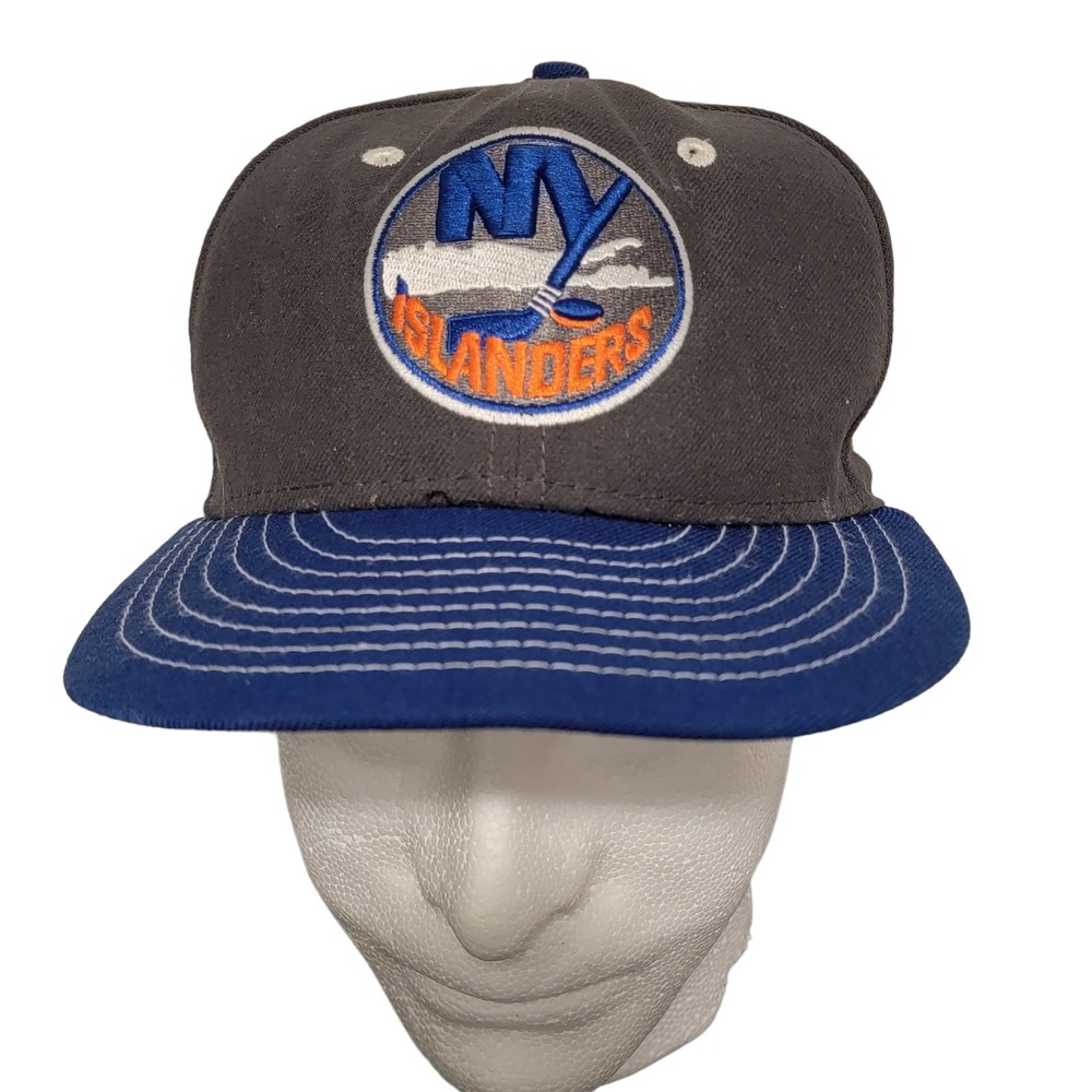 New Era Mens Gray Blue New York Islanders Lightweight NHL‎ Baseball Cap Sz 6 7/8